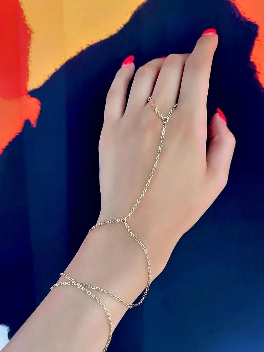 Gold Hand Chain Bracelet - 14k gold-filled